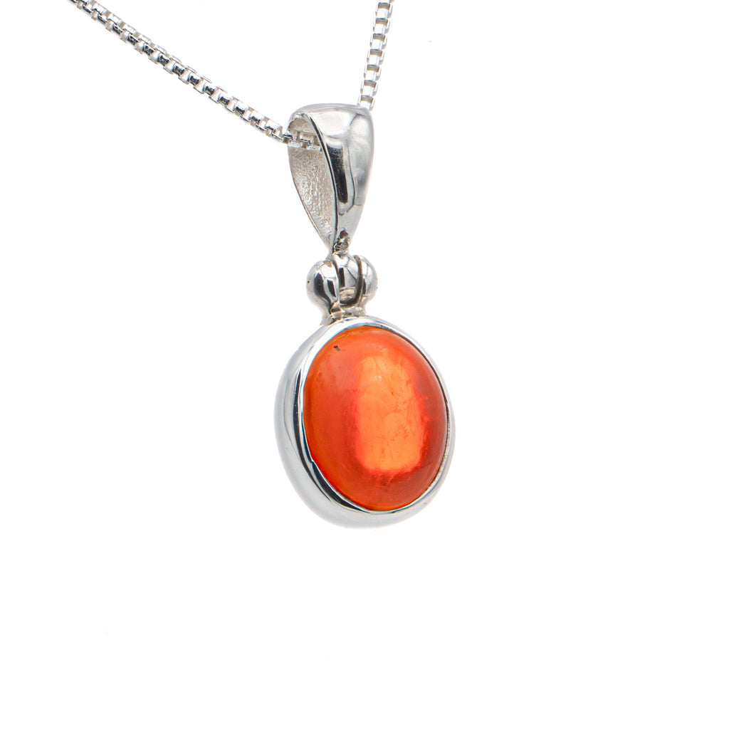 Mexican Fire Opal Pendant - SOLD 0.39"