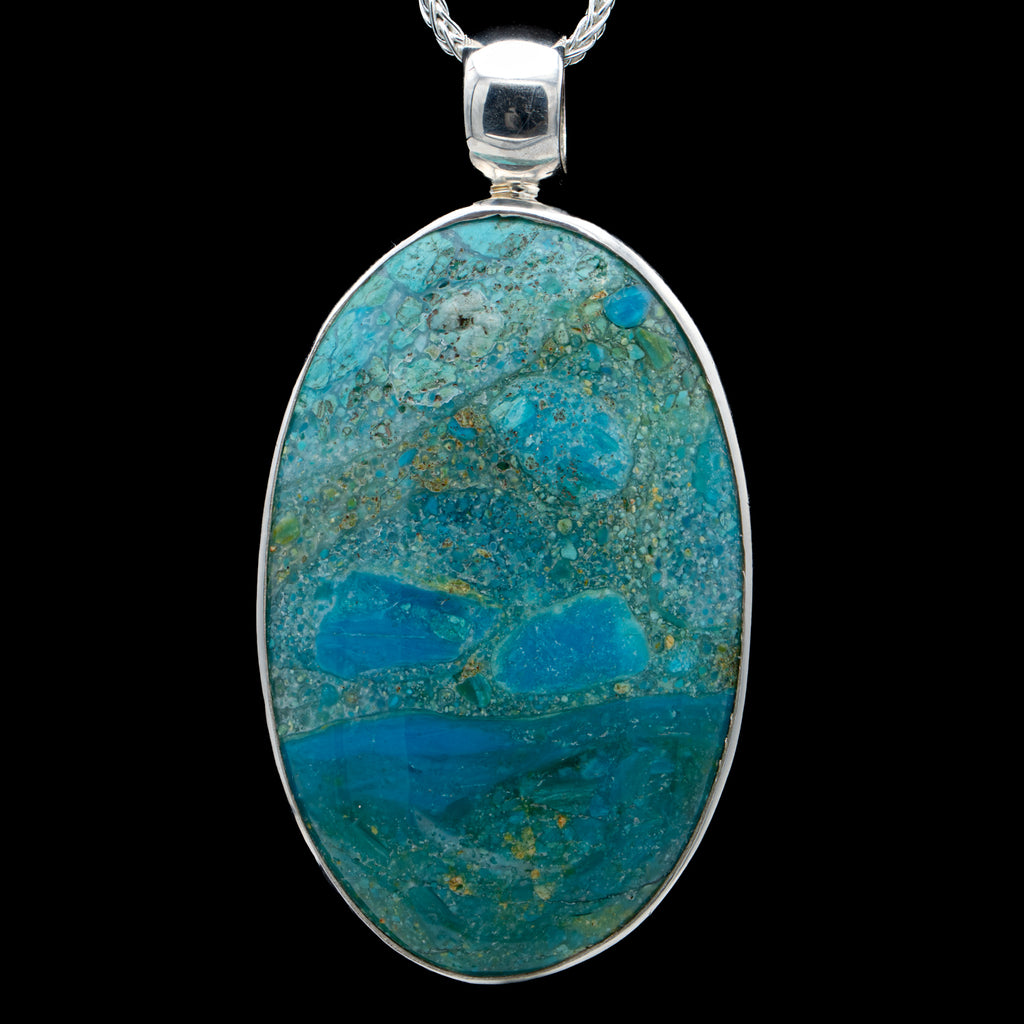 Peruvian Blue Opal Pendant - SOLD 1.46"