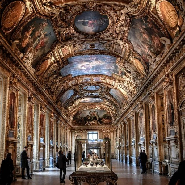 An art gallery in the Louvre Museum in Paris