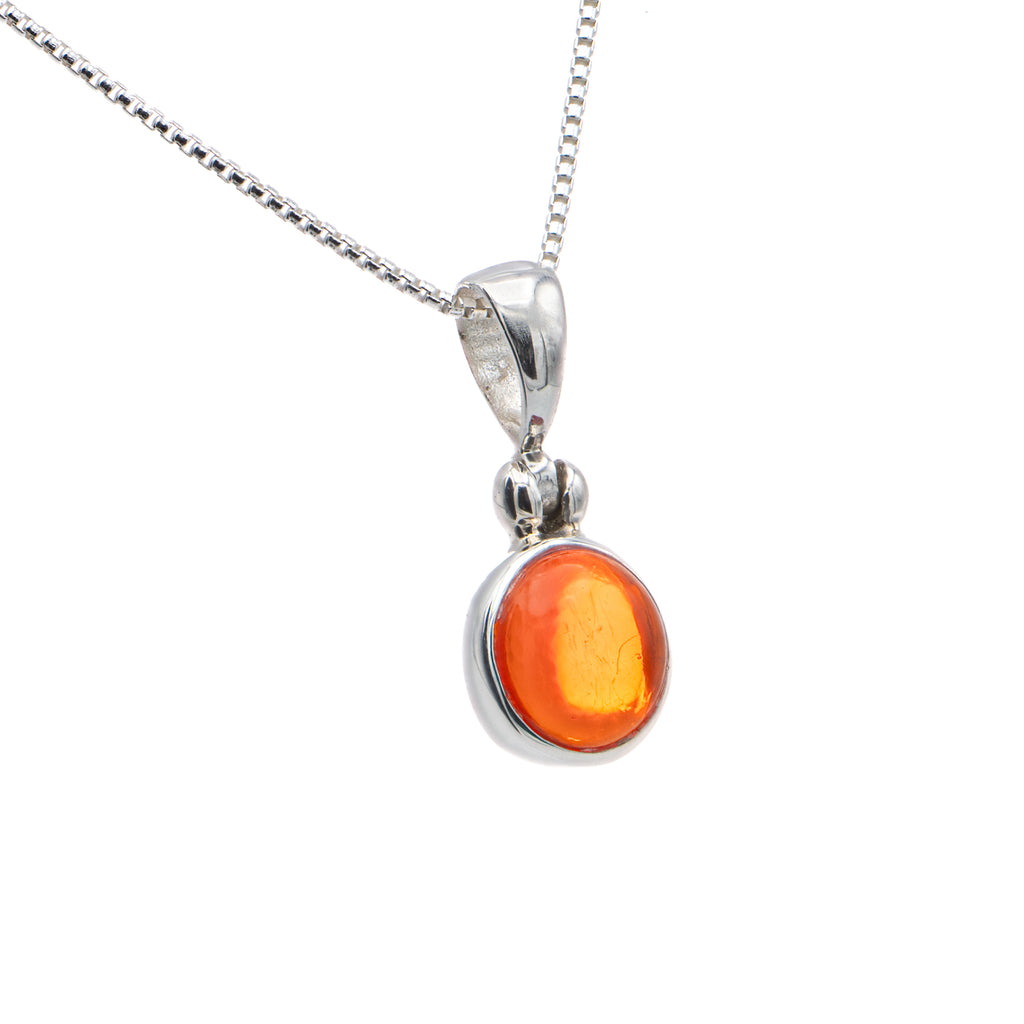 Mexican Fire Opal Pendant - SOLD 0.34"