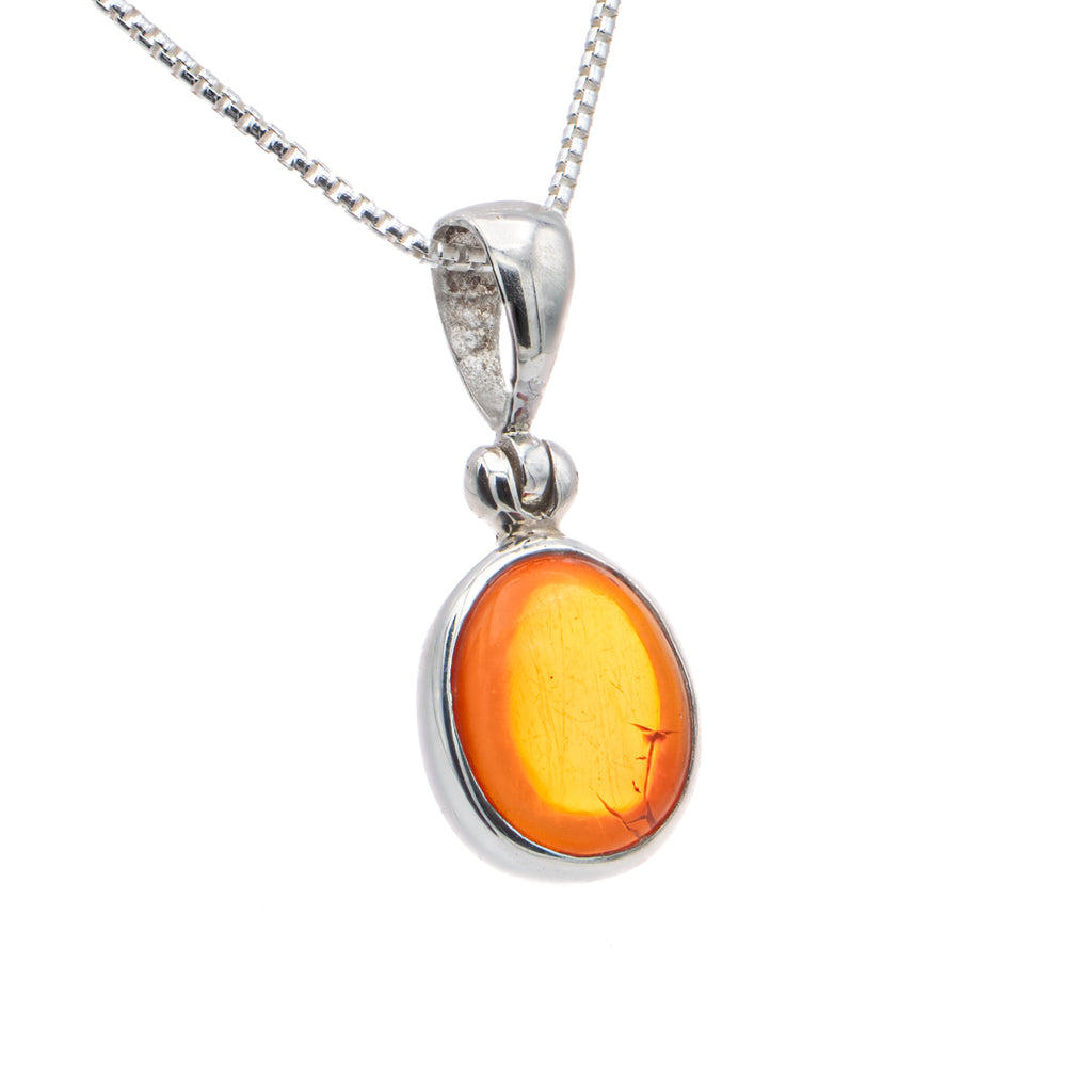 Mexican Fire Opal Pendant - SOLD 0.41"