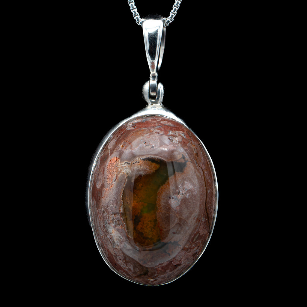 Mexican Fire Opal Pendant - SOLD 0.89" In-Matrix