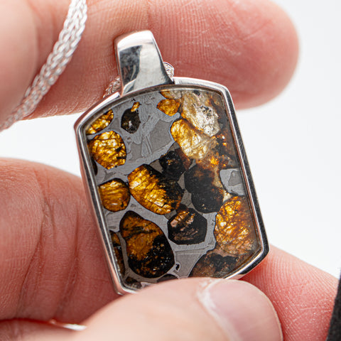 Sericho Pallasite Meteorite Pendant - Mini Museum