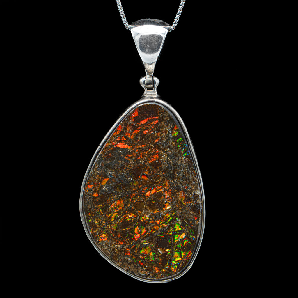 Ammolite Gemstone Pendant Necklace - SOLD 1.36"