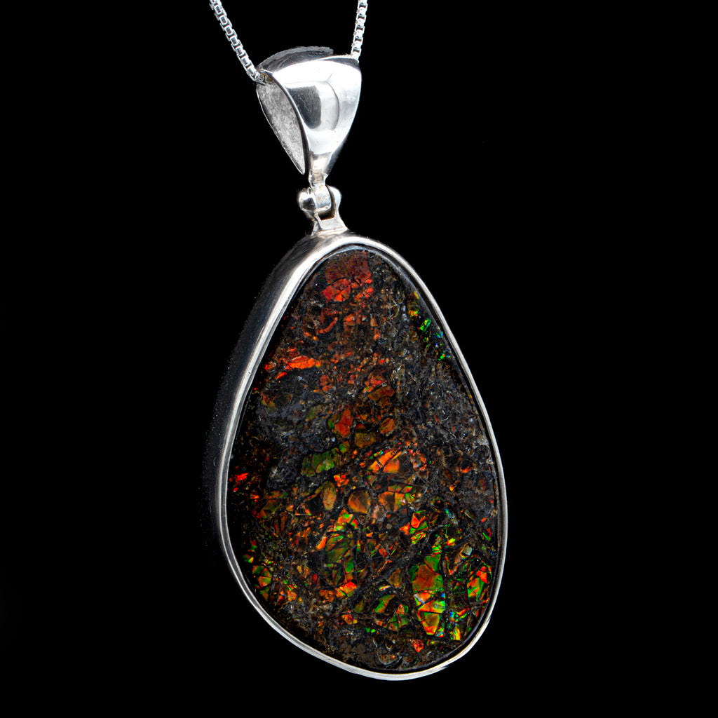 Ammolite Gemstone Pendant Necklace - SOLD 1.36"