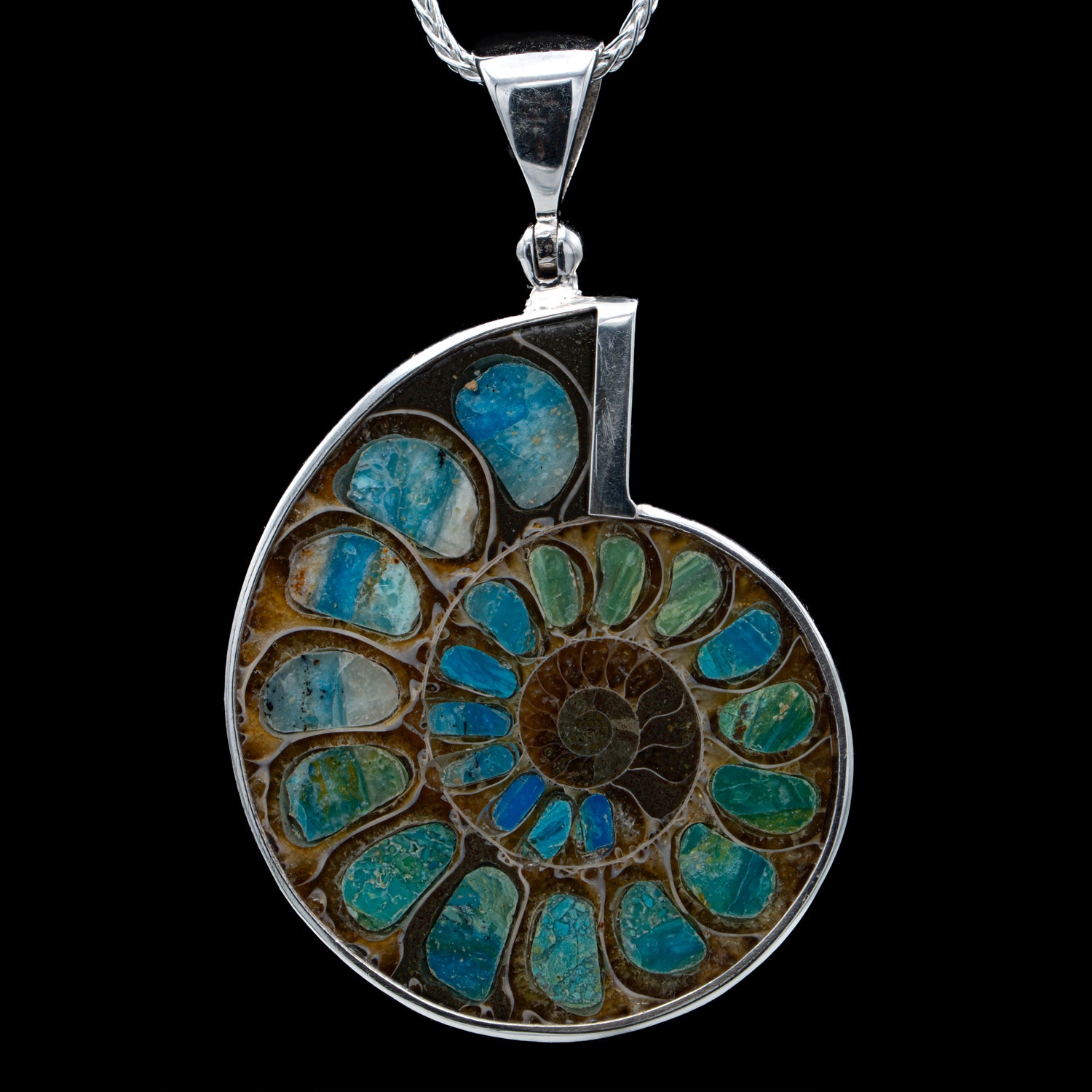 Ammonite Inlay Pendants