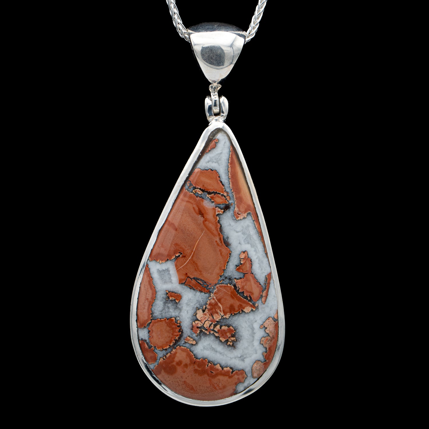 Maligano Jasper Asian Influence hot Sterling Silver Pendant