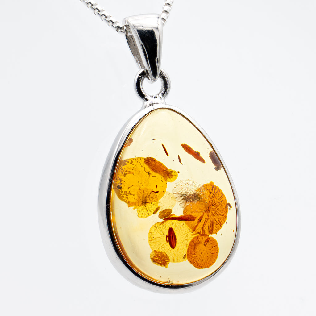 Baltic Amber Necklace - Silver Setting - P