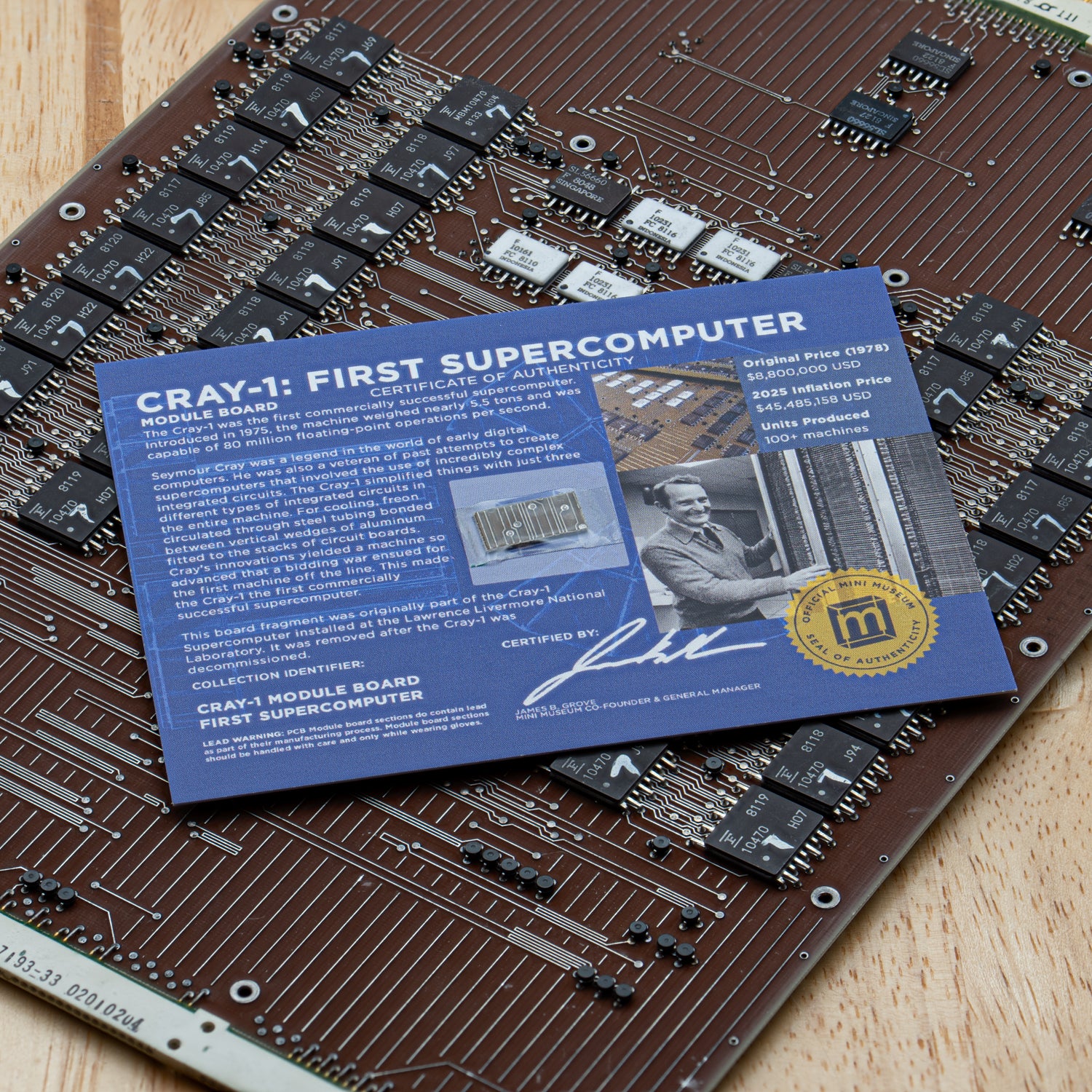 スーパーコンピュータ CRAY DD39 エンブレム 銘板 X-MP First Supercomputer Cray-1 Module Board - Display Card