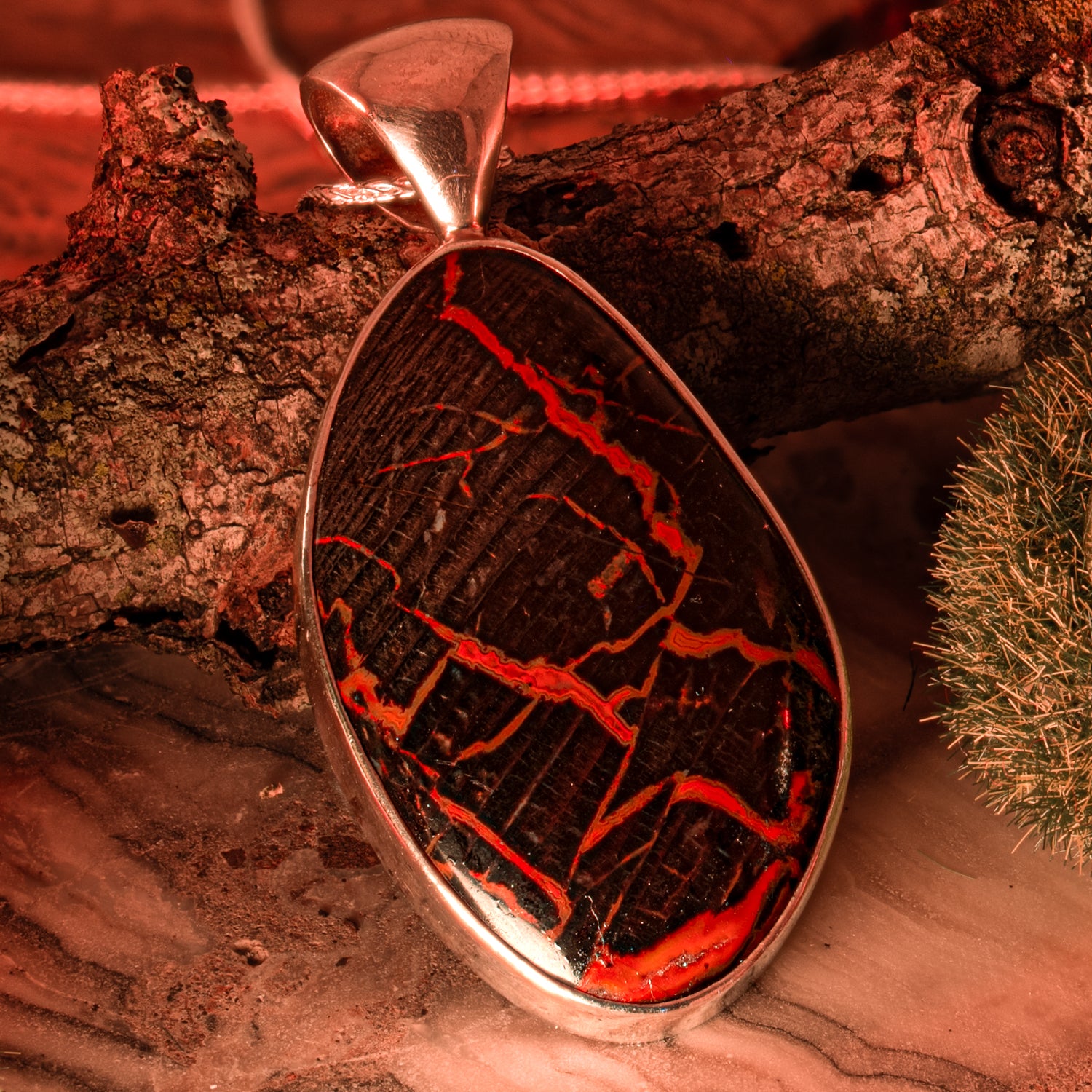 Agatized Wood Pendant 1.54