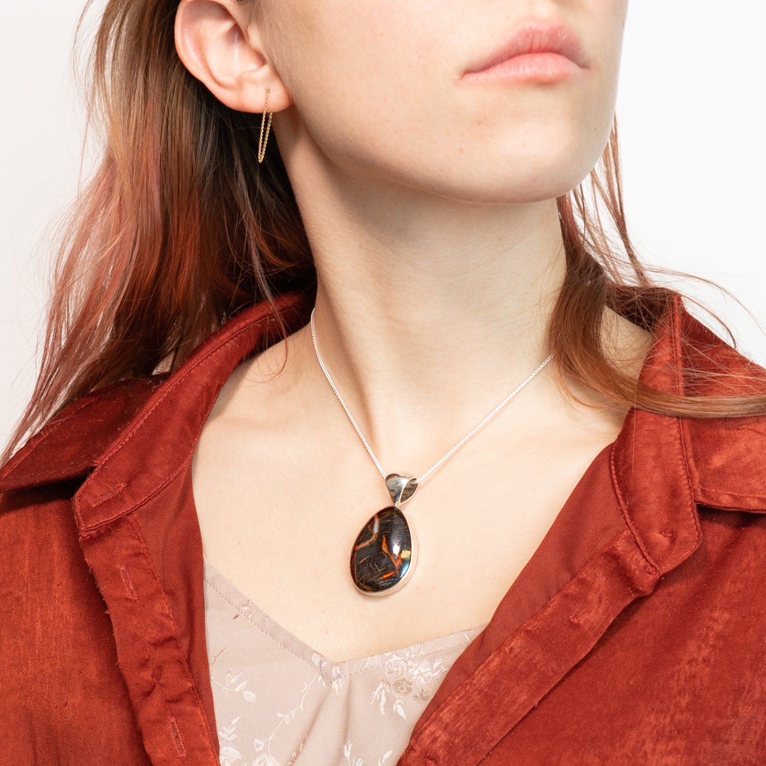 Agatized Wood Pendant 1.54