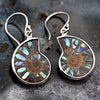 Ammonite & Abalone Earrings