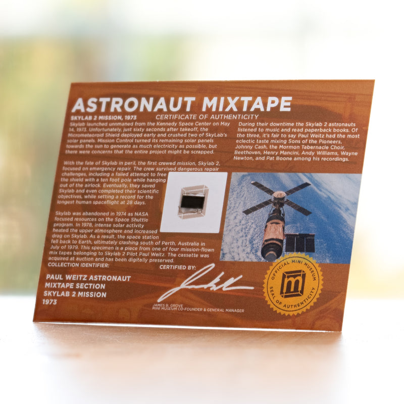 Astronaut Mixtape - Skylab Mission-Flown Cassette Tape - Display Card