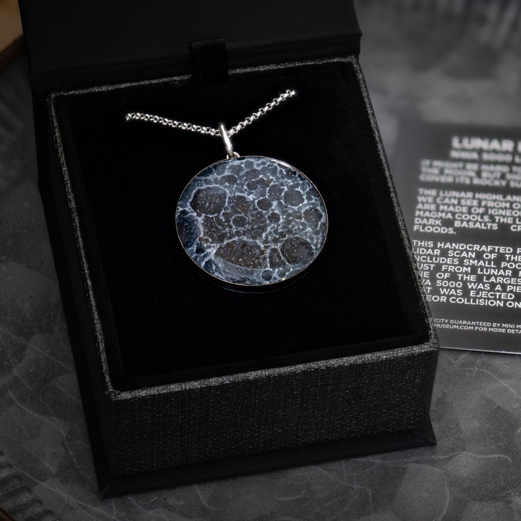 Meteorite Jewelry: Lunar Highlands Pendant Necklace NWA 5000 Lunar Meteorite