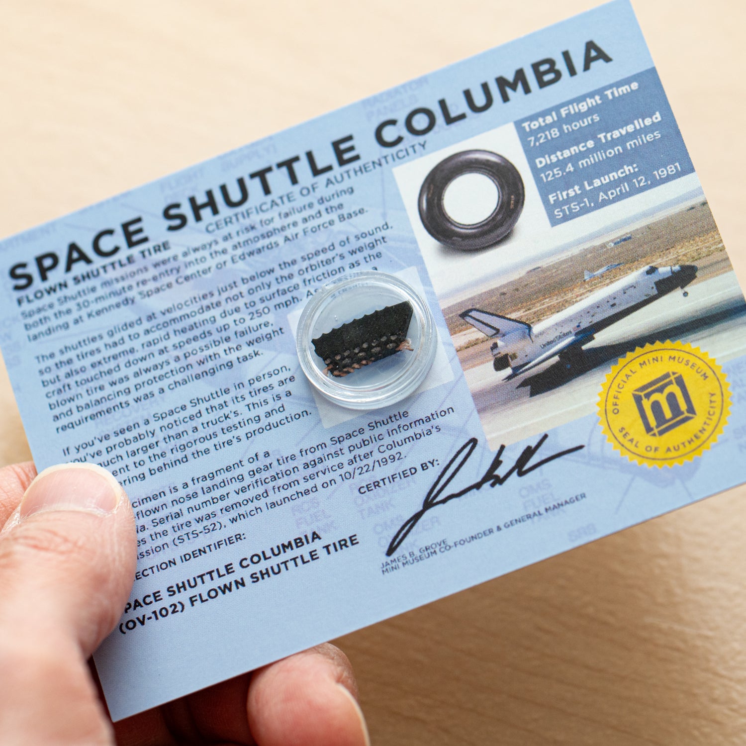 Space Shuttle Columbia Flown Nose Landing Gear Tire Collectible