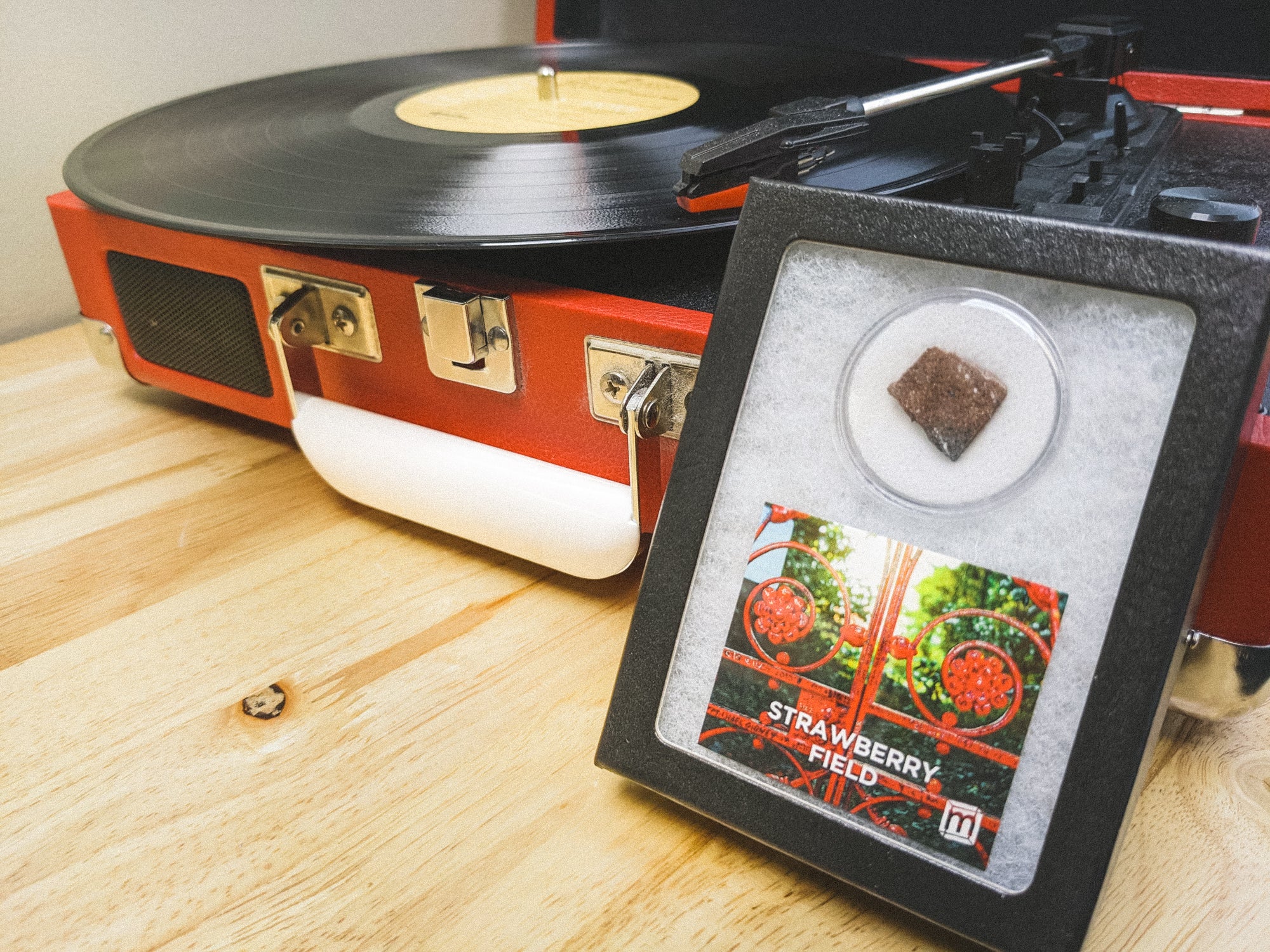 Beatles Brick Fragment Strawberry Field Brick Collectible Specimen,  Includes Display Case - Mini Museum