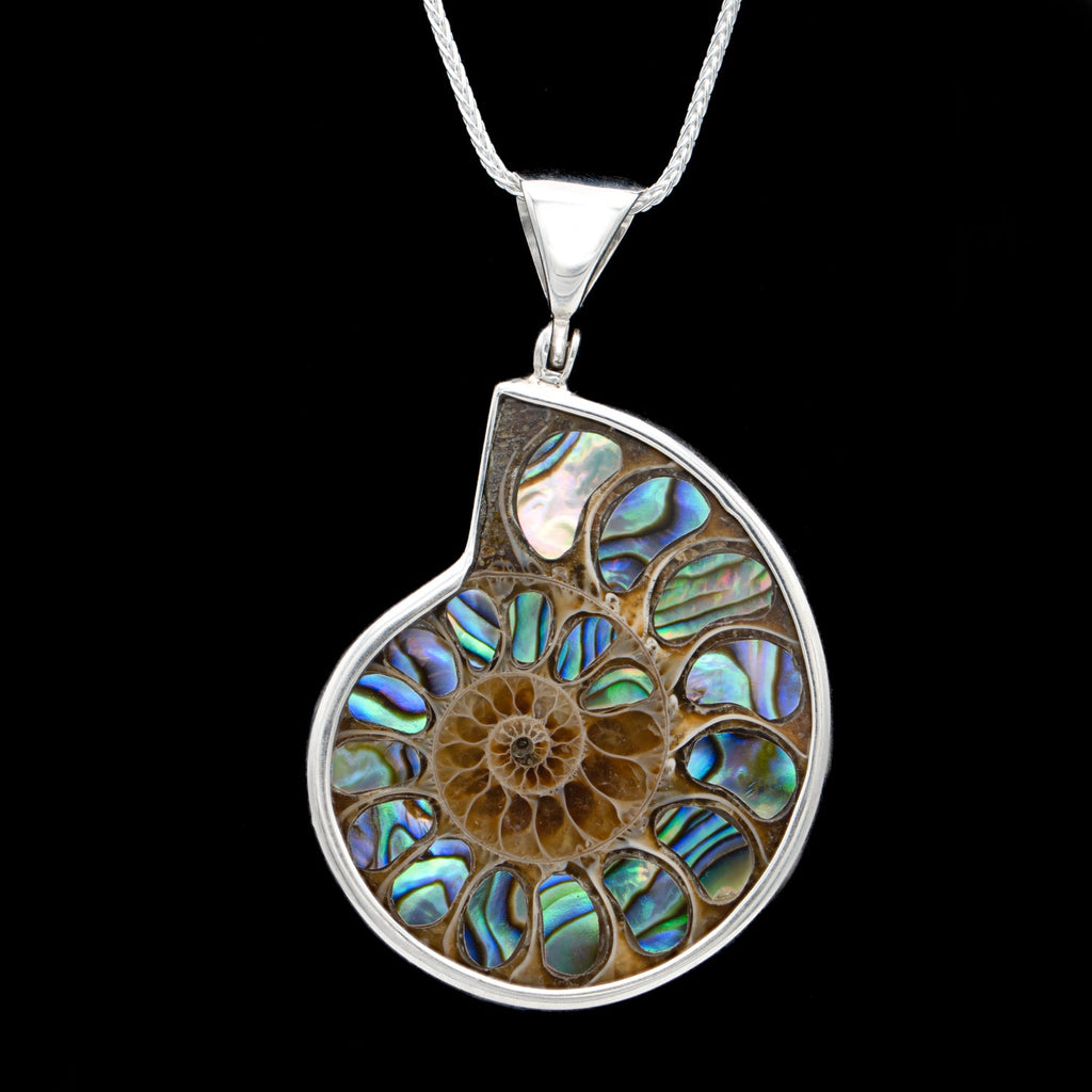 Ammonite & Abalone Necklace