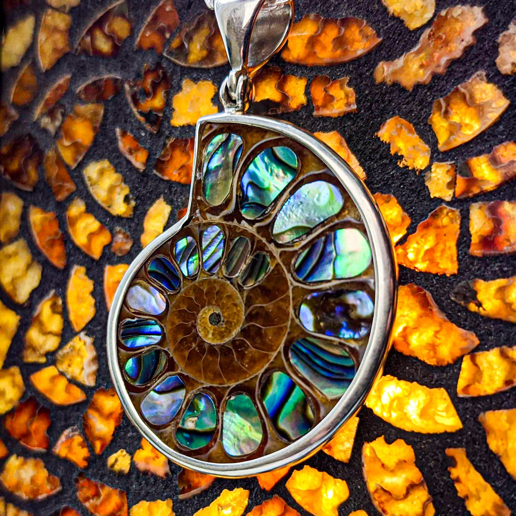 Ammonite & Abalone Necklace