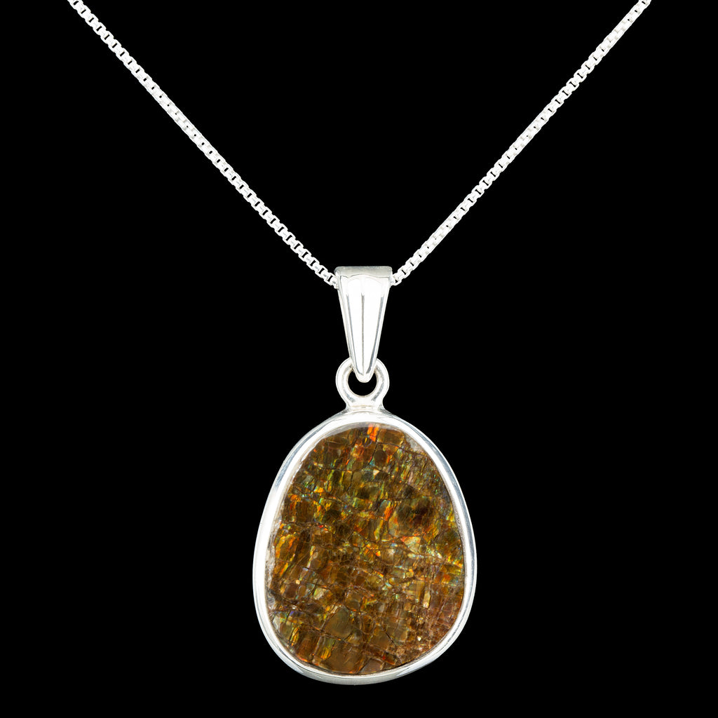 Ammolite Gemstone Pendant Necklace - Standard
