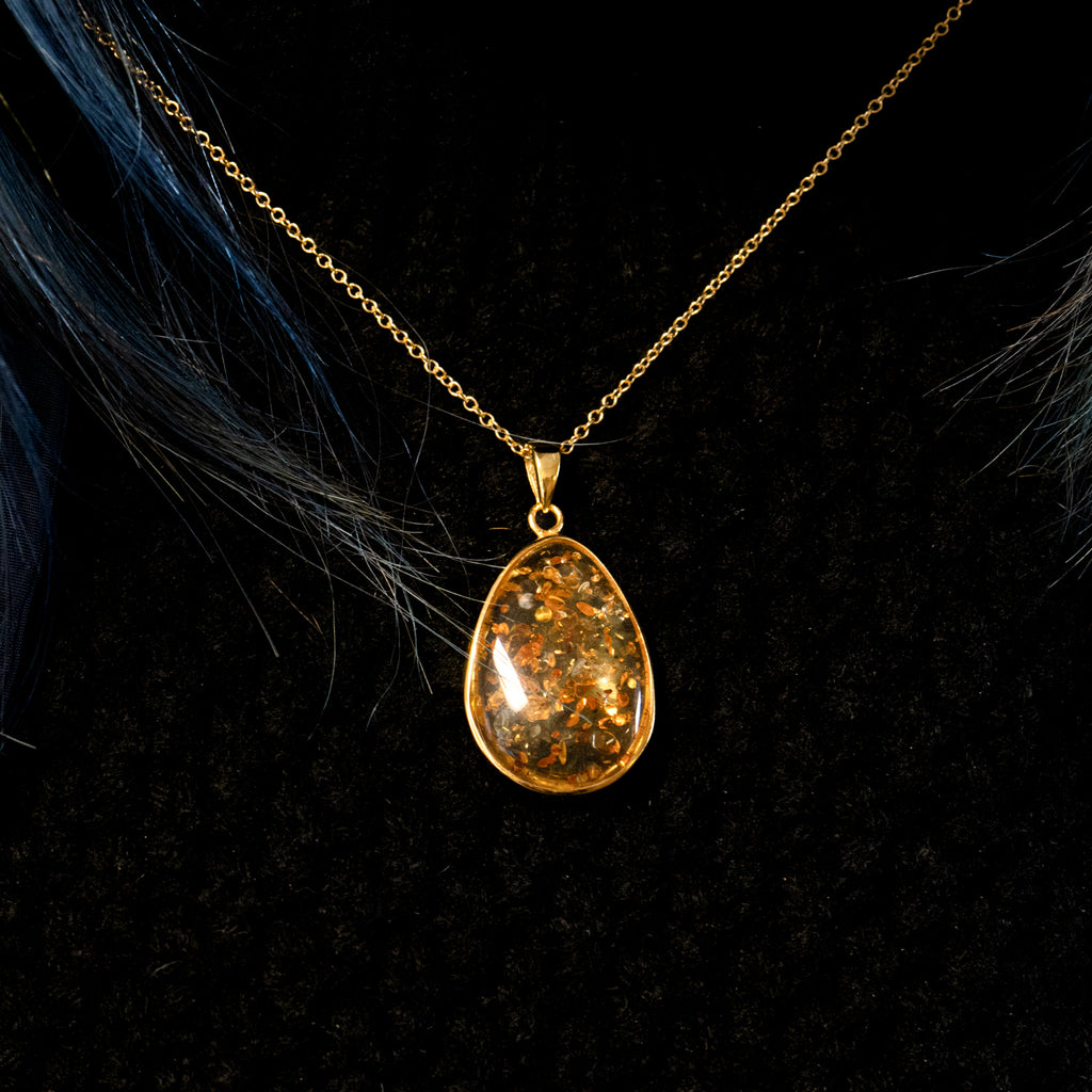 Dragon Necklace With Amber Orb, Alternative Dragon Jewellery – SilverfireUK