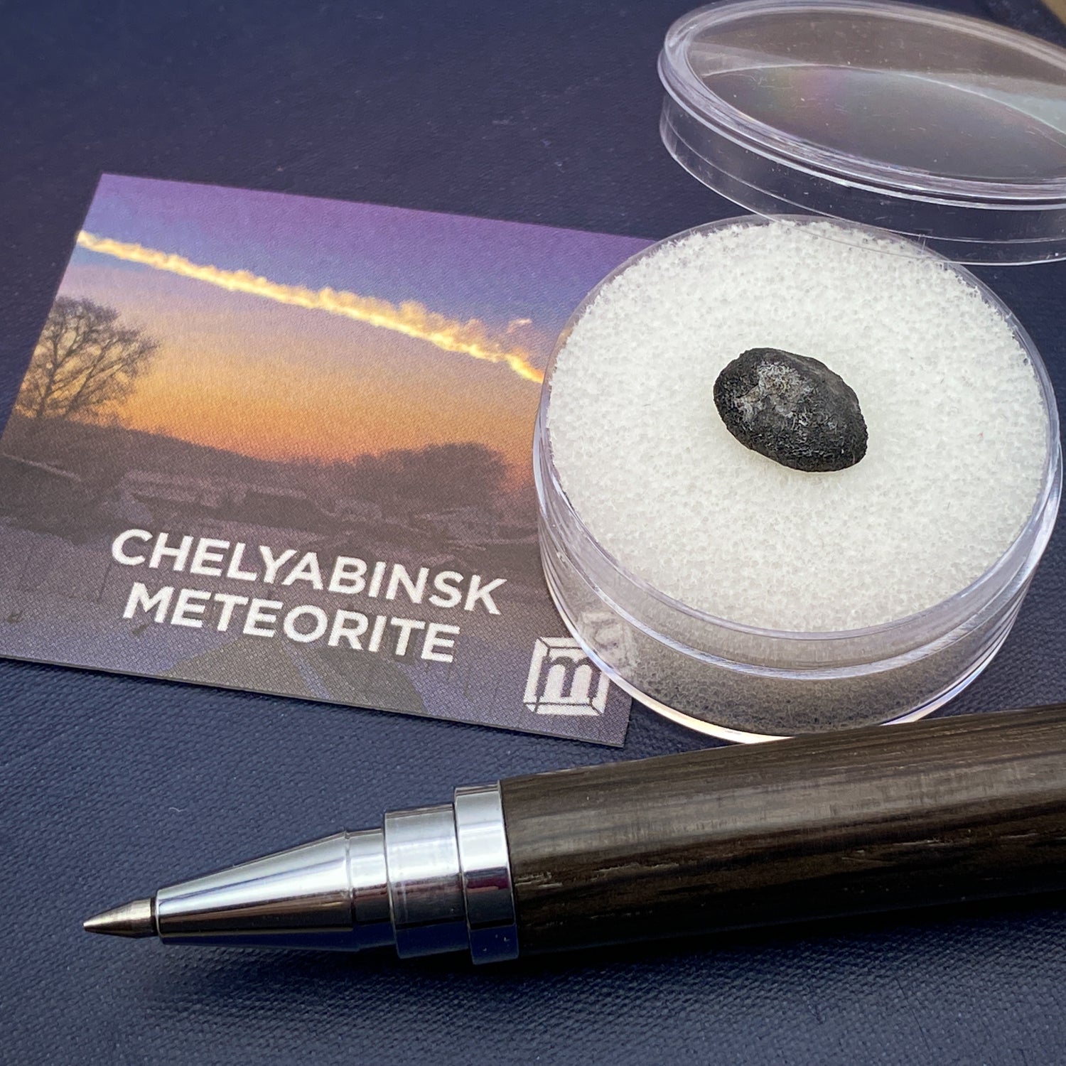 Chelyabinsk Meteorite Classic Riker Box Specimens, Includes